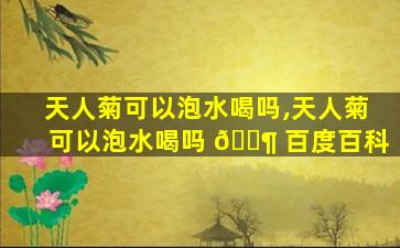 天人菊可以泡水喝吗,天人菊可以泡水喝吗 🐶 百度百科